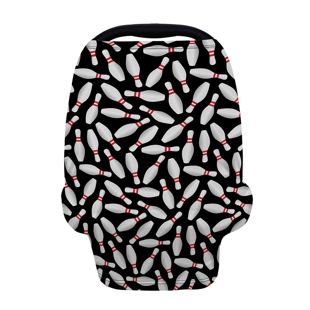 Black Bowling Pins Pattern Print Baby Seat Cover