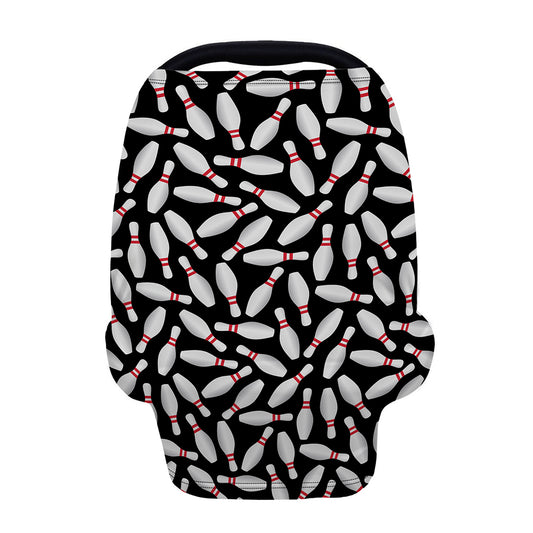 Black Bowling Pins Pattern Print Baby Seat Cover