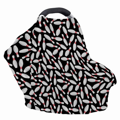 Black Bowling Pins Pattern Print Baby Seat Cover