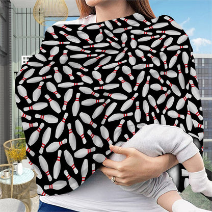 Black Bowling Pins Pattern Print Baby Seat Cover