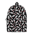 Black Bowling Pins Pattern Print School Backpack