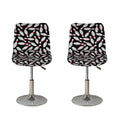 Black Bowling Pins Pattern Print Bar Stool Covers