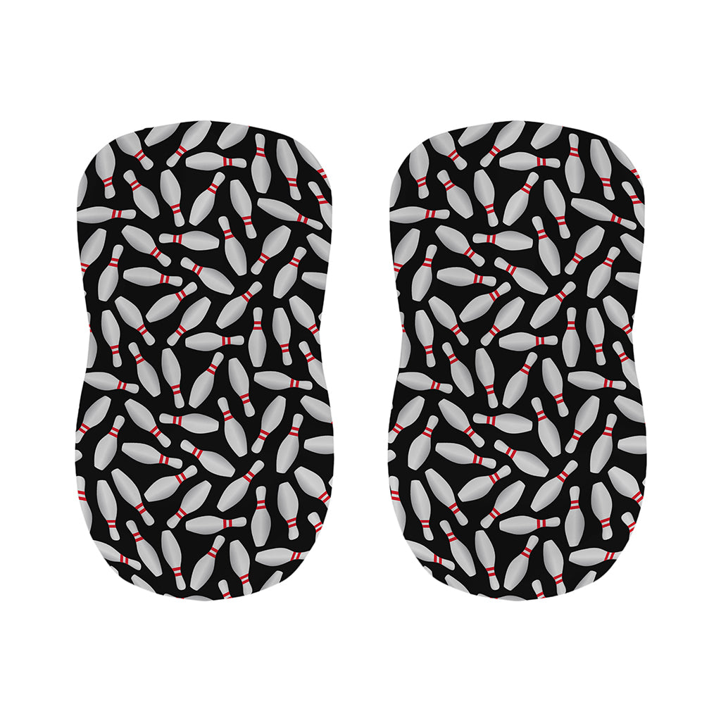 Black Bowling Pins Pattern Print Bar Stool Covers