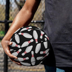 Black Bowling Pins Pattern Print Basketball