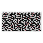 Black Bowling Pins Pattern Print Beach Towel