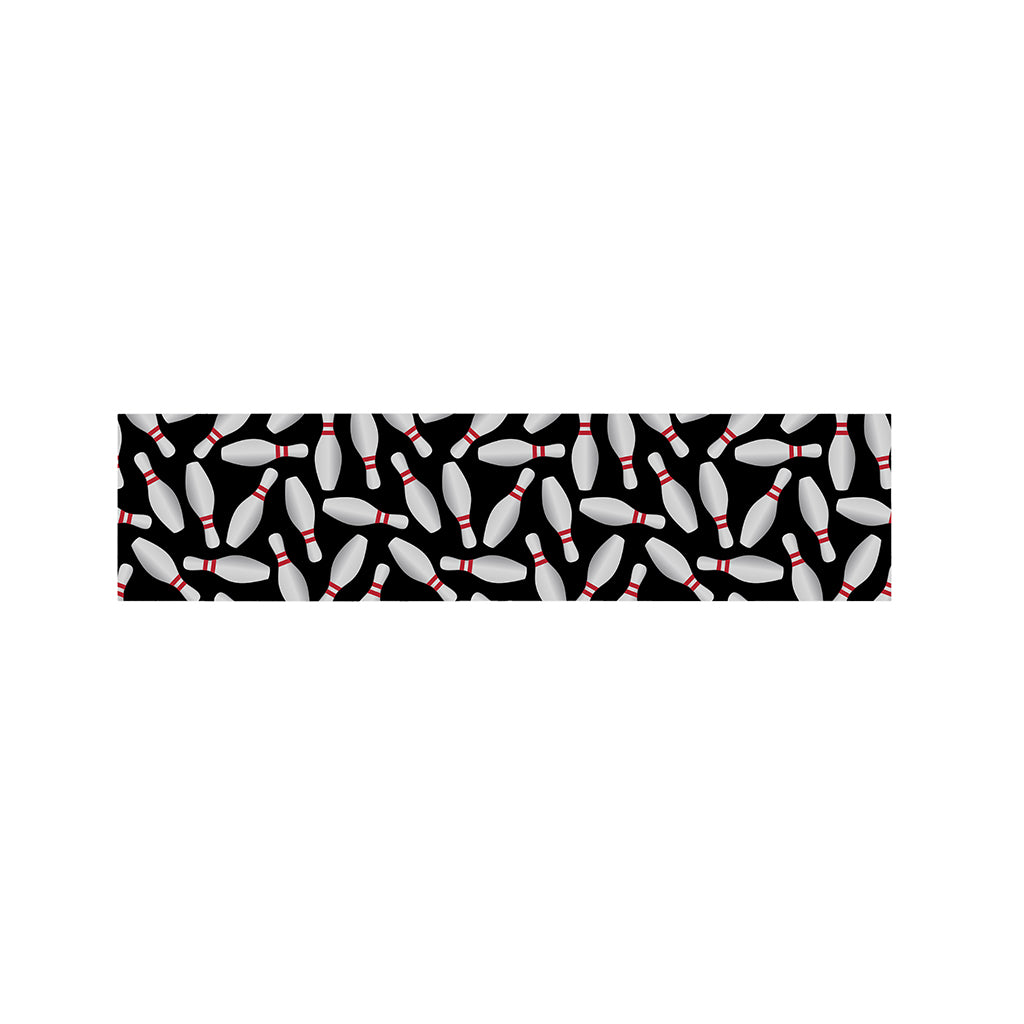 Black Bowling Pins Pattern Print Bed Runner