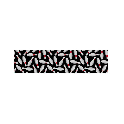 Black Bowling Pins Pattern Print Bed Runner