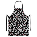 Black Bowling Pins Pattern Print Bib Apron With Pocket