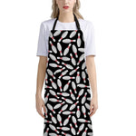 Black Bowling Pins Pattern Print Bib Apron With Pocket