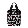 Black Bowling Pins Pattern Print Bible Tote Bag