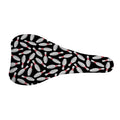 Black Bowling Pins Pattern Print Bicycle Seat Cover