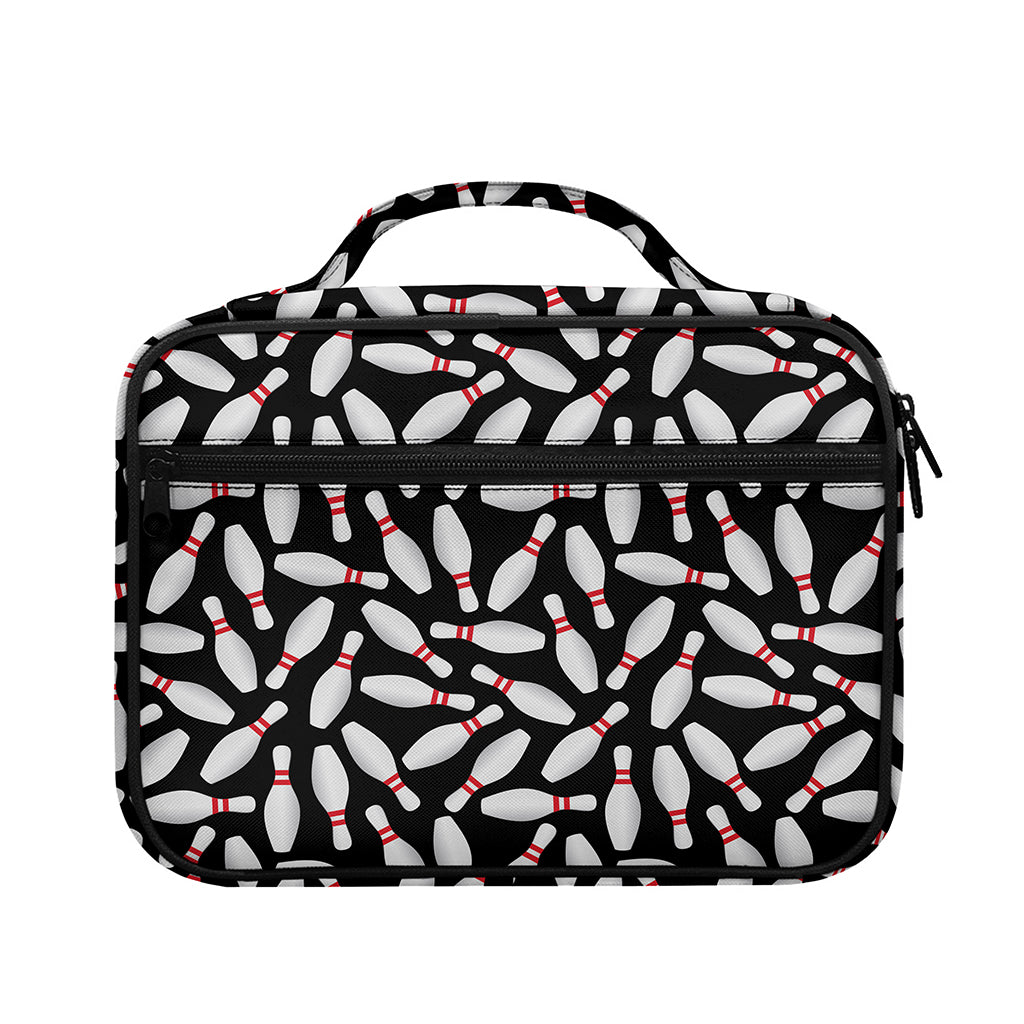 Black Bowling Pins Pattern Print Briefcase Bible Bag