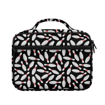 Black Bowling Pins Pattern Print Briefcase Bible Bag