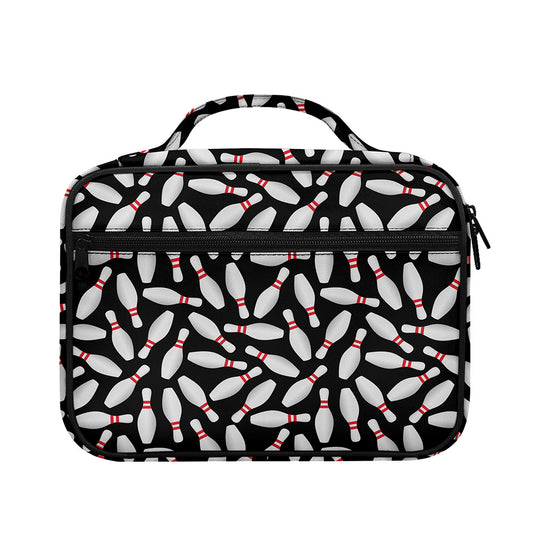 Black Bowling Pins Pattern Print Briefcase Bible Bag