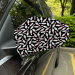 Black Bowling Pins Pattern Print Car Side Mirror Covers