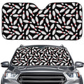 Black Bowling Pins Pattern Print Car Windshield Sun Shade