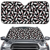 Black Bowling Pins Pattern Print Car Windshield Sun Shade