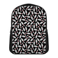 Black Bowling Pins Pattern Print Casual Backpack