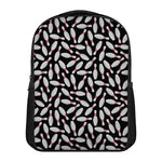 Black Bowling Pins Pattern Print Casual Backpack
