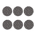Black Bowling Pins Pattern Print Coaster Set