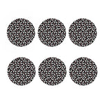 Black Bowling Pins Pattern Print Coaster Set