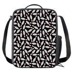 Black Bowling Pins Pattern Print Crossbody Lunch Bag