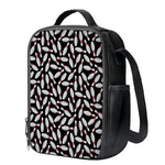 Black Bowling Pins Pattern Print Crossbody Lunch Bag