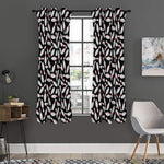 Black Bowling Pins Pattern Print Curtain