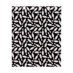 Black Bowling Pins Pattern Print Curtain