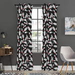 Black Bowling Pins Pattern Print Curtain