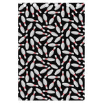 Black Bowling Pins Pattern Print Curtain