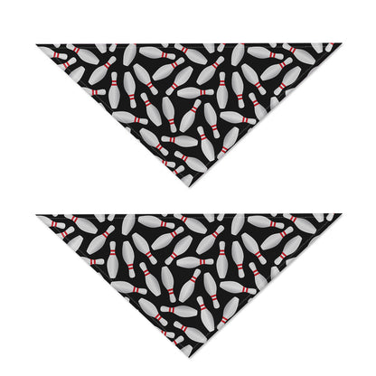 Black Bowling Pins Pattern Print Dog Bandana