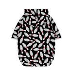 Black Bowling Pins Pattern Print Dog Zip Up Hoodie