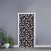 Black Bowling Pins Pattern Print Door Sticker