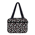 Black Bowling Pins Pattern Print Double Strap Bible Bag