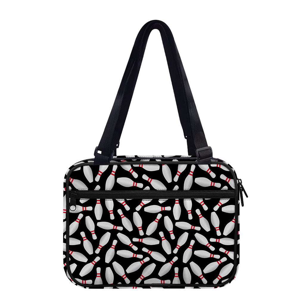 Black Bowling Pins Pattern Print Double Strap Bible Bag