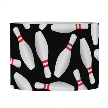 Black Bowling Pins Pattern Print Drum Lamp Shade