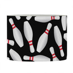 Black Bowling Pins Pattern Print Drum Lamp Shade