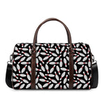 Black Bowling Pins Pattern Print Duffle Bag