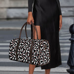 Black Bowling Pins Pattern Print Duffle Bag