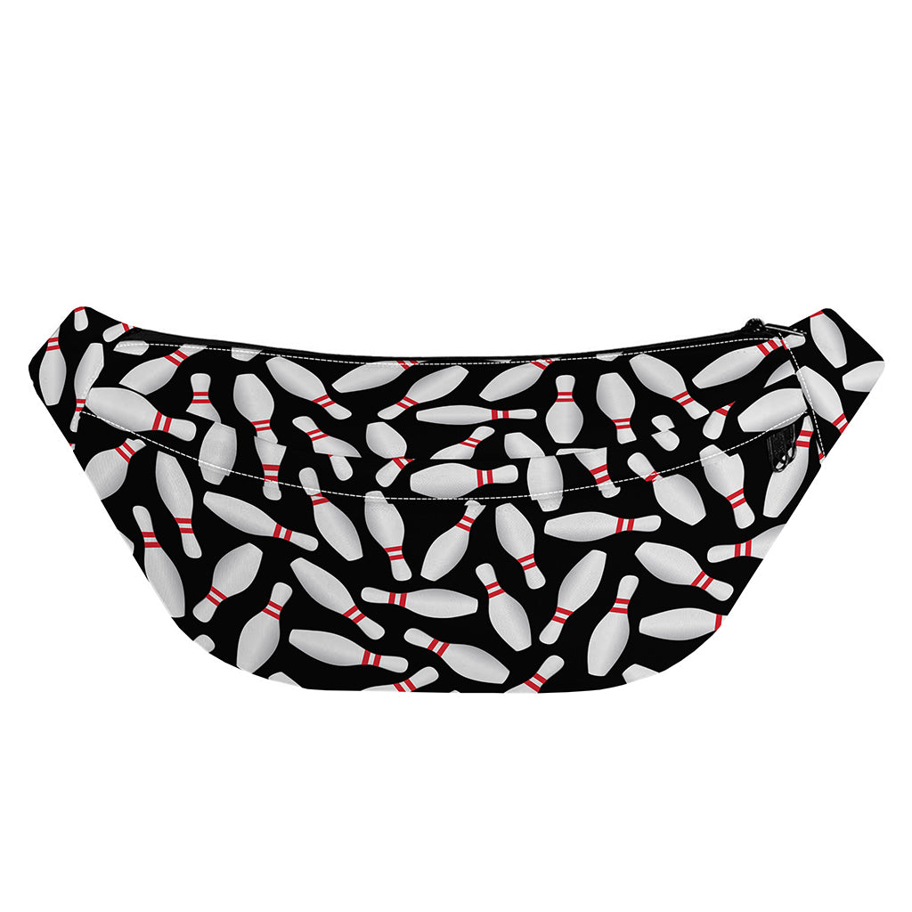 Black Bowling Pins Pattern Print Fanny Pack
