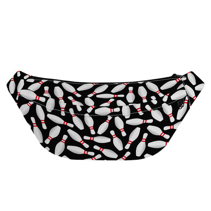 Black Bowling Pins Pattern Print Fanny Pack