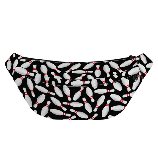 Black Bowling Pins Pattern Print Fanny Pack