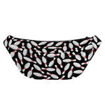 Black Bowling Pins Pattern Print Fanny Pack