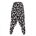 Black Bowling Pins Pattern Print Hammer Pants