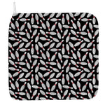 Black Bowling Pins Pattern Print Hand Towel