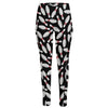 Black Bowling Pins Pattern Print High-Waisted Pocket Leggings