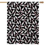 Black Bowling Pins Pattern Print House Flag