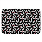 Black Bowling Pins Pattern Print Indoor Door Mat