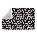 Black Bowling Pins Pattern Print Indoor Door Mat